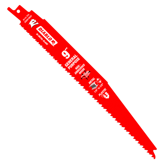 9 in. Bi-Metal Recip Blade for Nail-Embedded Wood, Metal, and Plastic (5-Pack)