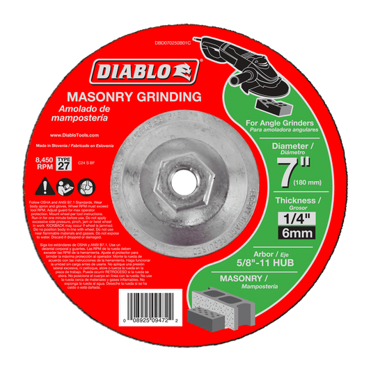 7 in. Masonry Grinding Disc - Type 27 HUB